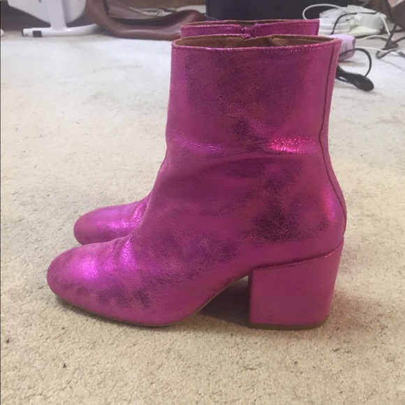 Free people metallic pink leather boots 39 - Picture 3 of 8